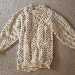 Hand knit chunky fisherman sweater